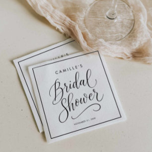 モダンスクリプト ブライダルシャワー スタンダードカクテルナプキン