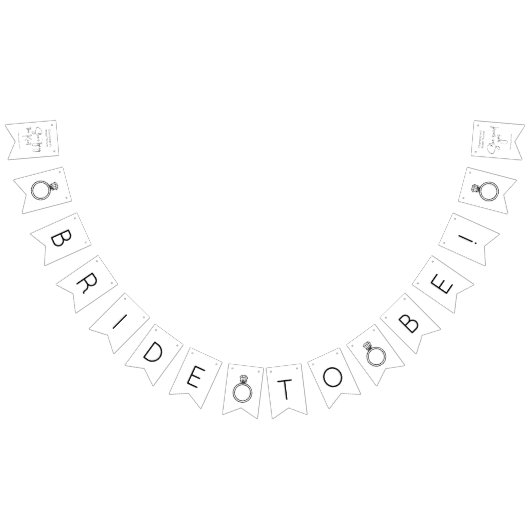 モダンスクリプト ブライダルシャワー バンティングフラッグ (全)