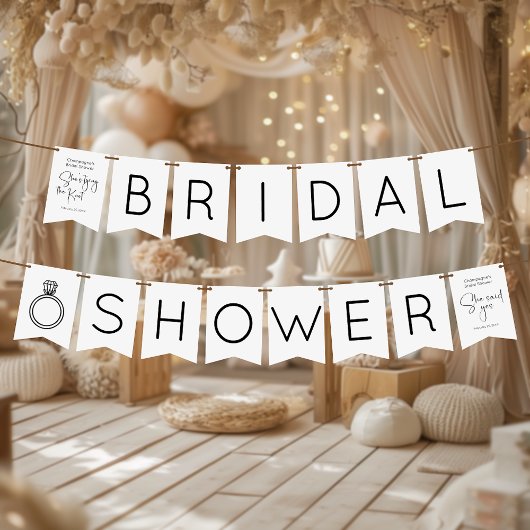 モダンスクリプト ブライダルシャワー バンティングフラッグ