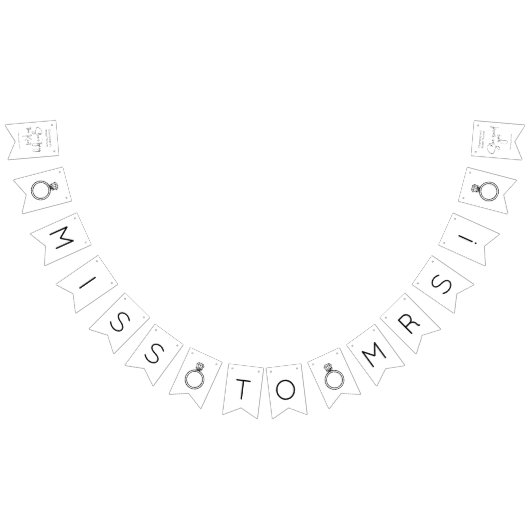 モダンスクリプト ブライダルシャワー バンティングフラッグ (全)
