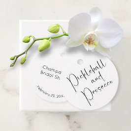 モダンスクリプト ブライダルシャワー ピックルボール & プロセッコ フェイバータグ