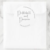 モダンスクリプト ブライダルシャワー ピックルボール & プロセッコ ラウンドシール (バッグ)