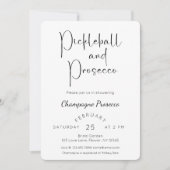 モダンスクリプト ブライダルシャワー ピックルボール & プロセッコ 招待状 (正面)