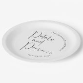 モダンスクリプト ブライダルシャワー ペタルズ アンド プロセッコ ペーパープレート (アングル)