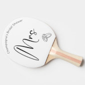 モダンスクリプト ブライダルシャワー ミス・トゥ・ミセス 卓球ラケット (横)
