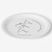 モダンスクリプト ブライダルシャワー ヴィノ ビフォア ヴォウズ ペーパープレート (アングル)