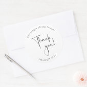 モダンスクリプト ブライダルシャワー 感謝祭 ラウンドシール (封筒)