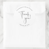 モダンスクリプト ブライダルシャワー 感謝 ラウンドシール (バッグ)