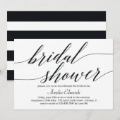 モダンスクリプト ブライダルシャワー 招待状 (正面/裏面)