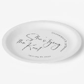 モダンスクリプト ブライダルシャワー She's Tying The Knot ペーパープレート (アングル)