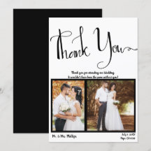 モダンスクリプト ブラック＆ホワイト フォト ピクチャー サンクス