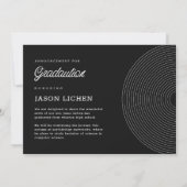 モダンスクリプト ブラック＆ホワイト 卒業フォト 案内状 (裏面)