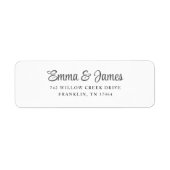 モダンスクリプト ブラック&ホワイト 結婚式 ラベル (正面)