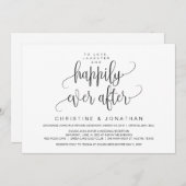 モダンスクリプト、ブラック、結婚式の秘密の誓い 招待状 (正面/裏面)