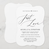 モダンスクリプト ブラック 結婚式前撮り・披露宴 招待状 (正面/裏面)