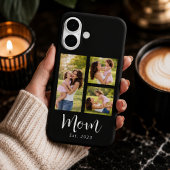 モダンスクリプト ブラック 3枚の写真 ママになった記念 Case-Mate iPhoneケース