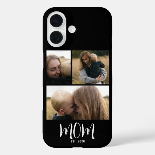 モダンスクリプト ブラック 3枚の写真 ママになりました Case-Mate iPhoneケース (裏面)