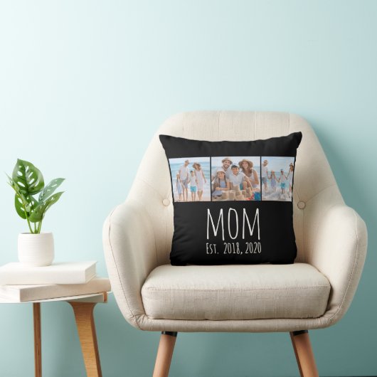 モダンスクリプト ブラック 3 写真 Mom Established Modern Script B クッション (椅子)