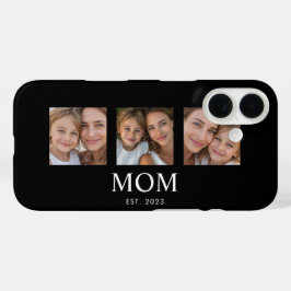 モダンスクリプト ブラック 3 枚の写真 ママになりました iPhone 16ケース