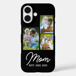 モダンスクリプト ブラック 3 枚の写真 Mom Established iPhone 16ケース