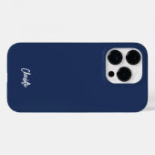 モダンスクリプト ミニマリスト ネイビーブルー 個別設定 Case-Mate iPhoneケース (裏面 (横))