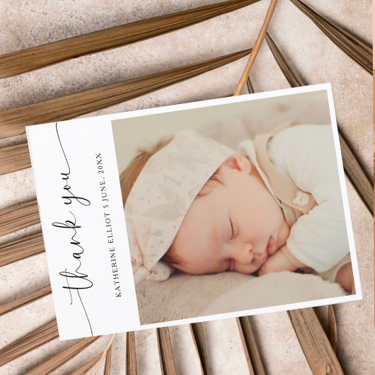 モダンスクリプト ミニマル おしゃれなサンキュー フォト ポストカード