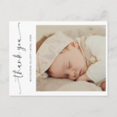 モダンスクリプト ミニマル おしゃれなサンキュー フォト ポストカード (正面)