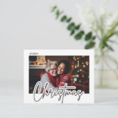 モダンスクリプト メリークリスマス 写真入り ポストカード (スタンド正面)