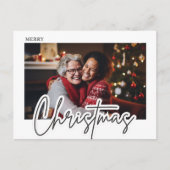 モダンスクリプト メリークリスマス 写真入り ポストカード (正面)