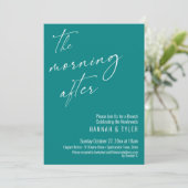 モダンスクリプト ランチ後の朝 ティール 招待状 (スタンド正面)