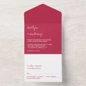 モダンスクリプト ヴィバ マゼンタ ミニマリスト ウェディング オールインワン招待状 (内側)