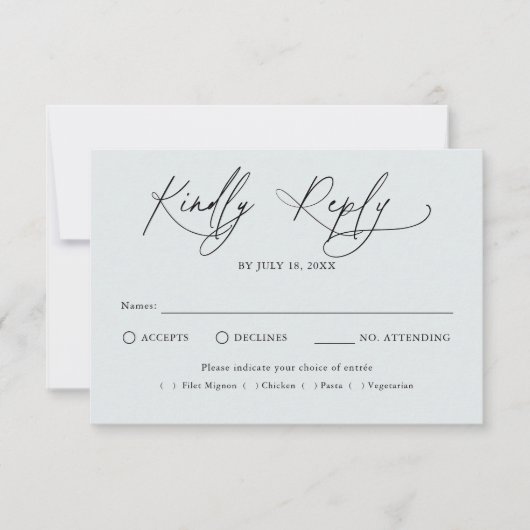 モダンスクリプト 伝統的な結婚式 RSVP (正面)