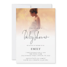 モダンスクリプト 写真オーバーレイ ベビーシャワー