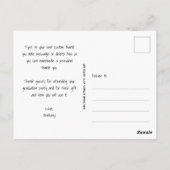 モダンスクリプト 写真付き 卒業お礼カード ポストカード (裏面)