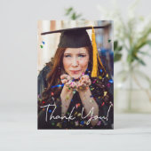 モダンスクリプト 卒業写真 オーダーメッセージ サンキューカード (スタンド正面)