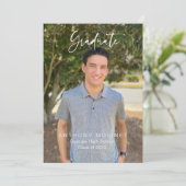 モダンスクリプト 卒業写真 発表 招待状 (スタンド正面)