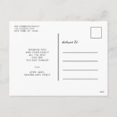 モダンスクリプト 喜びに満ちた世界 3枚の写真のコラージュ シーズンポストカード (裏面)