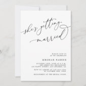 モダンスクリプト　彼女は結婚する　ブライズシャワー 招待状 (正面)