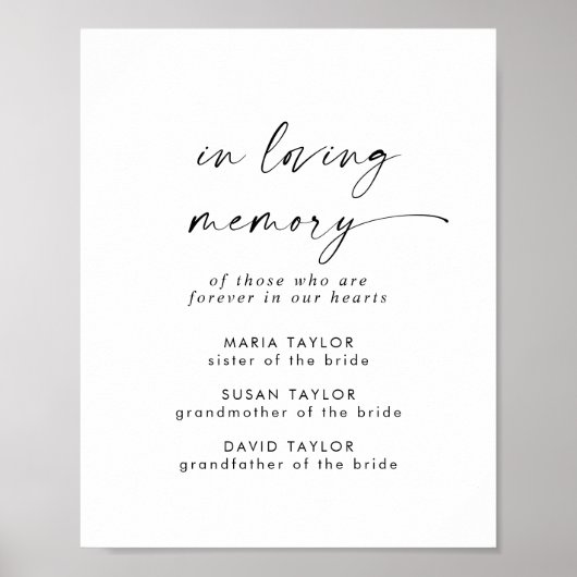 モダンスクリプト 愛する人の記憶 ウェディングメモリアル ポスター (正面)