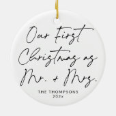 モダンスクリプト 新婚夫婦のファーストクリスマス オーナメント (裏面)
