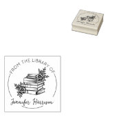 モダンスクリプト 植物学の本の図書館ラベル ラバースタンプ (押印)