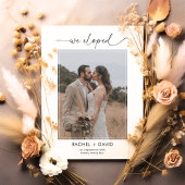 モダンスクリプト 私たちが出会った 写真 ウェディング レセプション 招待状