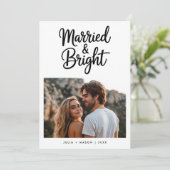 モダンスクリプト 結婚 新婚 フォト シーズンカード (スタンド正面)