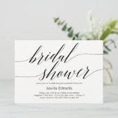 モダンスクリプト 編集可能 カラー ブライダルシャワー 招待状 (スタンド正面)
