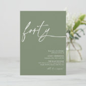 モダンスクリプト 40歳の誕生日パーティー招待状 招待状 (スタンド正面)