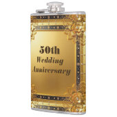 モダンスクリプト 50周年 結婚記念日 フェイクゴールド フラスク (左)