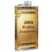 モダンスクリプト 50周年 結婚記念日 フェイクゴールド フラスク (右)