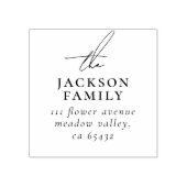 モダンスクリプト"The"ファミリ名差出人住所 ラバースタンプ (インプリント)