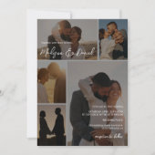 モダンスクリプトQrコード名6-Photo Grid結婚's 招待状 (正面)