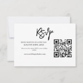 モダンスクリプトQRコード結婚式ウェブサイトの出欠確認 出欠カード (正面)